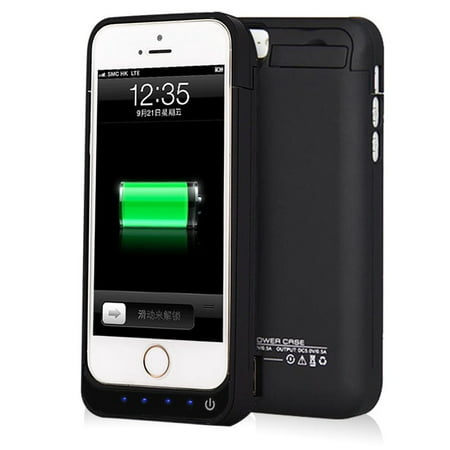 iPhone 5 5C 5S Battery Case_ SQDeal 4200mah External Battery Charging Case Protective Cover Juice Power Bank Charger for (Best Iphone 5c Battery Case)
