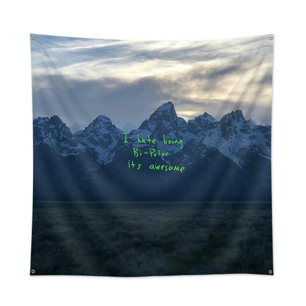 Bandera artística Kanye West, 90 x 90 cm, terileno, 100% poliéster