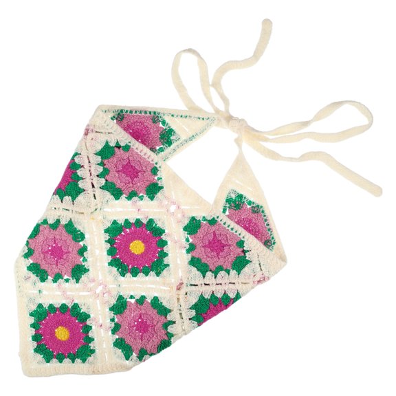Unique Bargains Christmas 1 Pc Fashion Knitted Hollow Triangle Headwrap for Women 21.65"x9.45" Beige