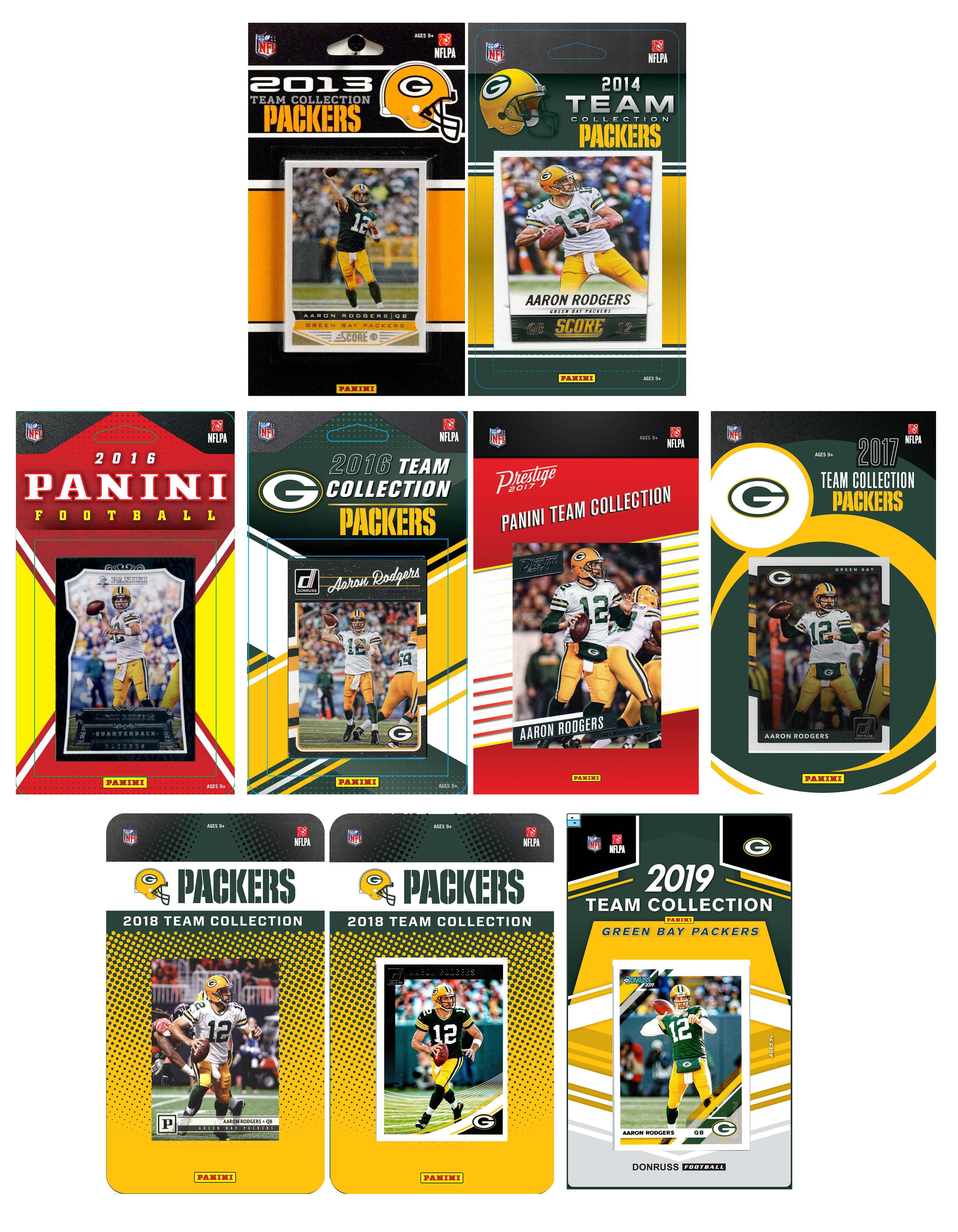 NFL Green Bay Packers 9 Different Licensed Trading Card Team Sets