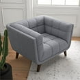 thumbnail image 4 of Allen Mid-Century Modern Tight Back Fabric Upholstered Armchair in Light Gray, 4 of 7