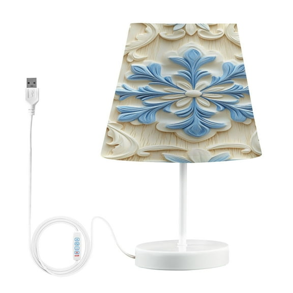 BZSMCE Table Lamp Creative Blue Snowflake Simple Pattern Night Light