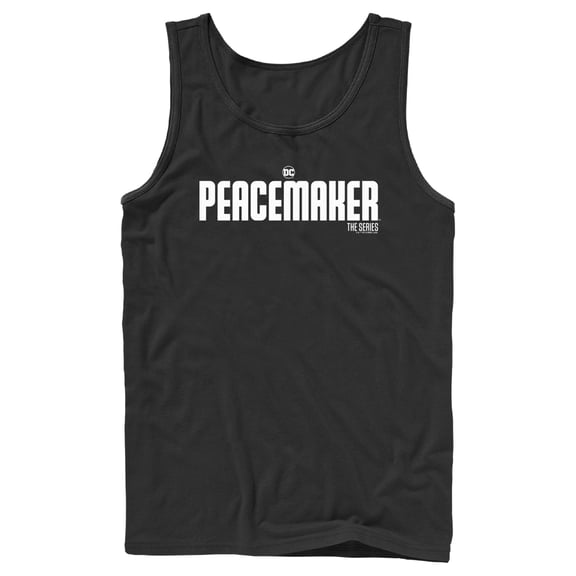 Men's Peacemaker White Classic Logo  Tank Top Black Medium