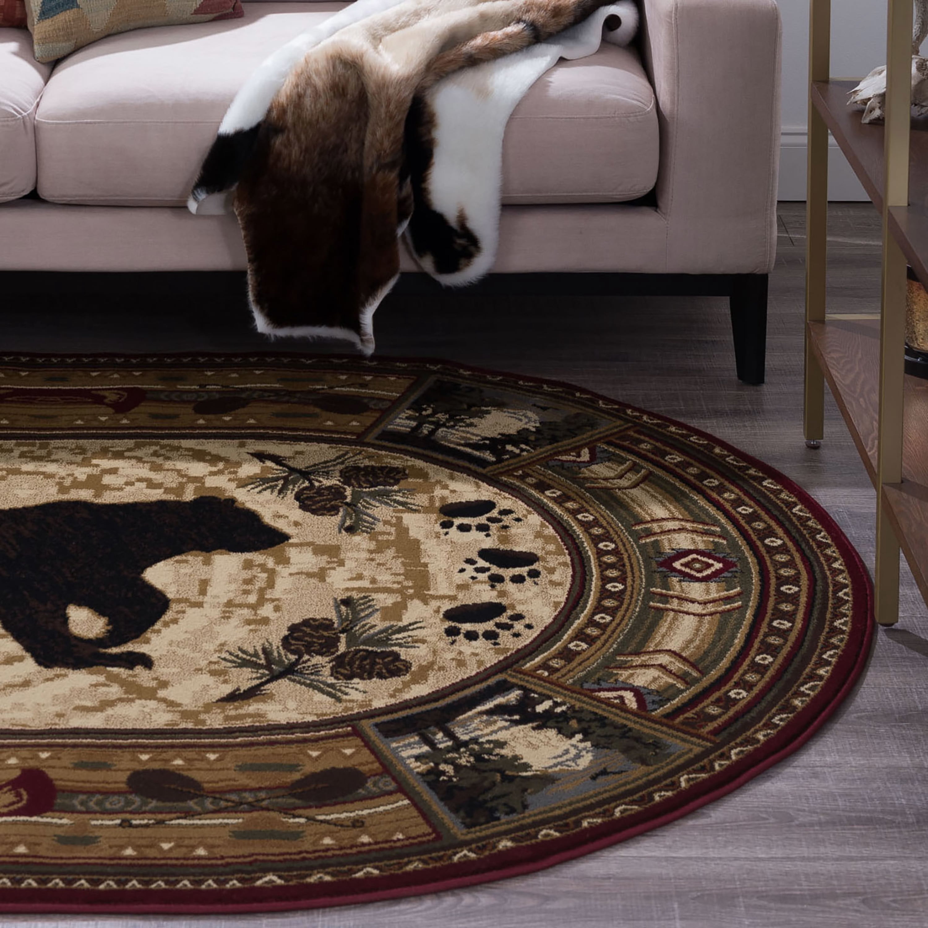 Nature Novelty 2.8' x 4' Oval Brown and Beige Polypropylene Indoor Area Rug