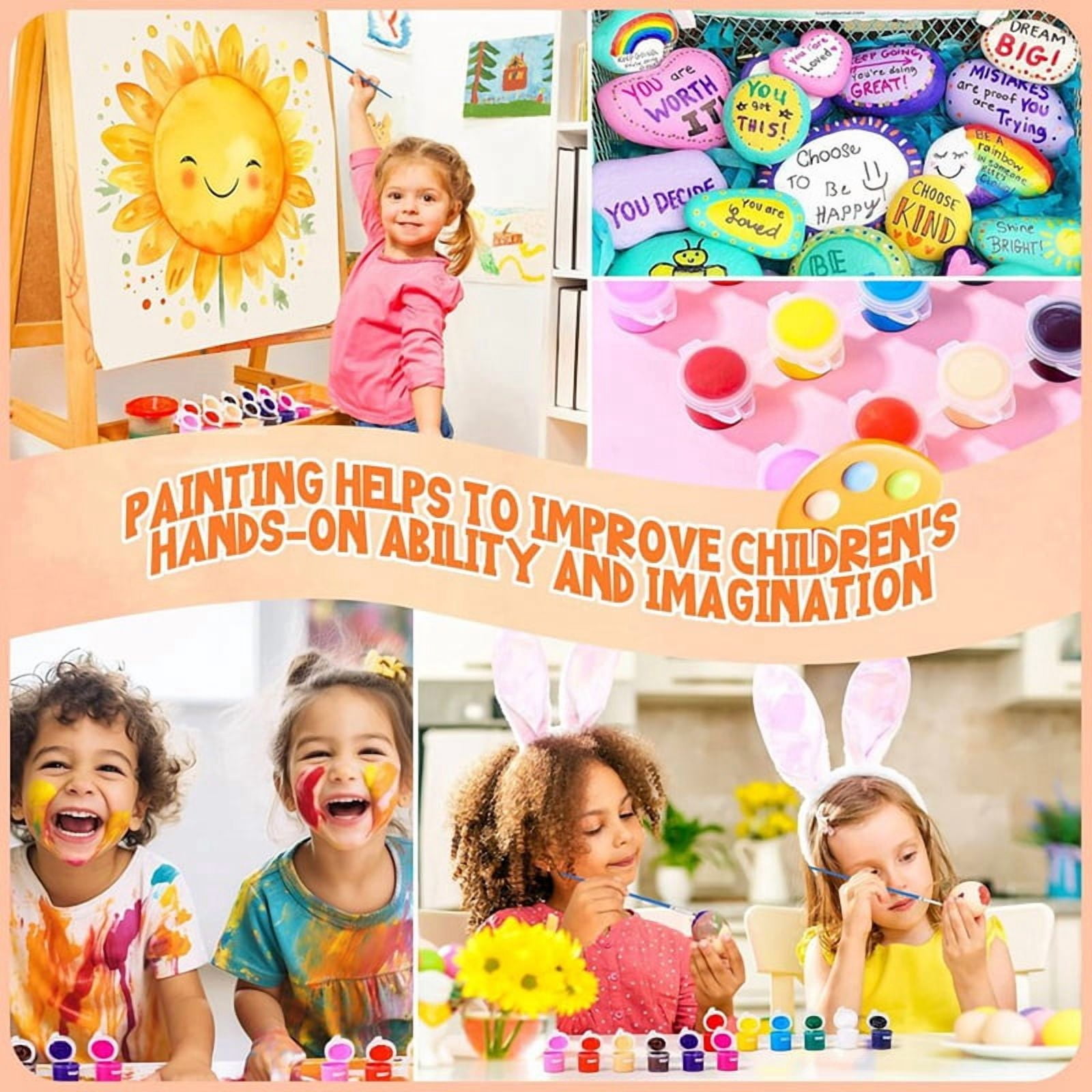 12 Pack 144Pcs Mini Acrylic Paint Set with Brushes for Kids Adults Craft Paint, 12 Colors Washable Acrylic Paint Strips