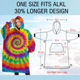 thumbnail image 4 of Oversized Wearable Blanket Hoodie,Rainbow Tie Dye Spiral Dot Pattern Sherpa Blanket Hoodie with Super Pockets,Super Warm Fuzzy Pullover for Women & Men, 4 of 6
