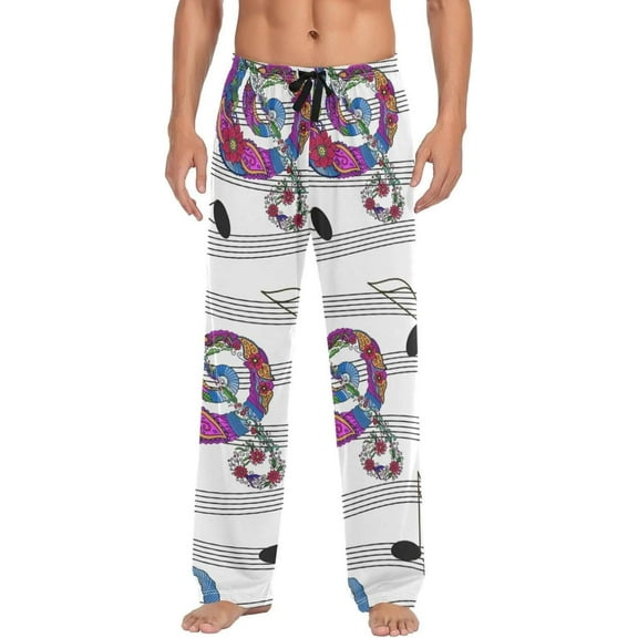 GZHJMY Musical Note Pajama Pants For Men, Men's Separate Bottoms, Lounge Pants with Pockets, Christmas New Year Birthday Gifts, Large, Christmas New Year Birthday Gifts, Large
