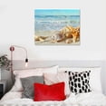 thumbnail image 5 of EastSmooth S73975 Beach Picture Decor Ocean Canvas Wall Art Prints of Starfish and Seashell on Sandy Seaside Ready to Hang for Living Room Bedroom Office Wall Decor Home Decoration, 5 of 6