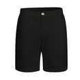 thumbnail image 4 of FRSASU Men's Popular Suit Shorts Classic Button Down Casual Holiday Shorts Outfits Casual Sports Solid Color Golf Shorts Black, 4 of 4