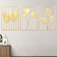 thumbnail image 5 of 3 PCS 24" Metal Wall Art Hanging Sculpture Gold Leaf Home Garden Decor Wall Art Ornament, 5 of 14