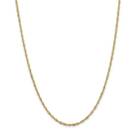 Roy Rose Jewelry 14K Yellow Gold 2mm Singapore Chain Necklace ~ Length 30'' inches
