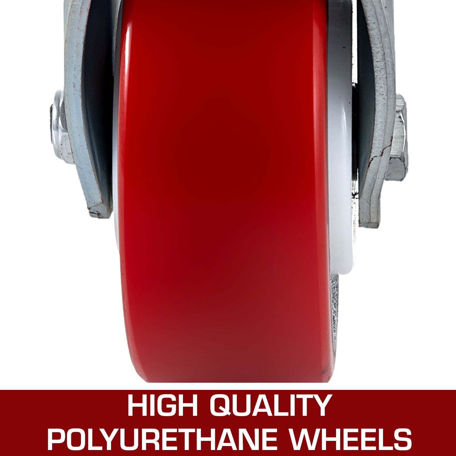 VEVOR 4 Pack Swivel Caster Polyurethane 6" x 2" on Steel Wheel Brake (2) Rigid (2)