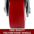 thumbnail image 4 of VEVOR 4 Pack Swivel Caster Polyurethane 6" x 2" on Steel Wheel Brake (2) Rigid (2), 4 of 9