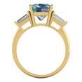 thumbnail image 4 of Clara Pucci 14K Yellow Gold 3ct BlueMoissanite Three-Stone Ring for Women, 4 of 7