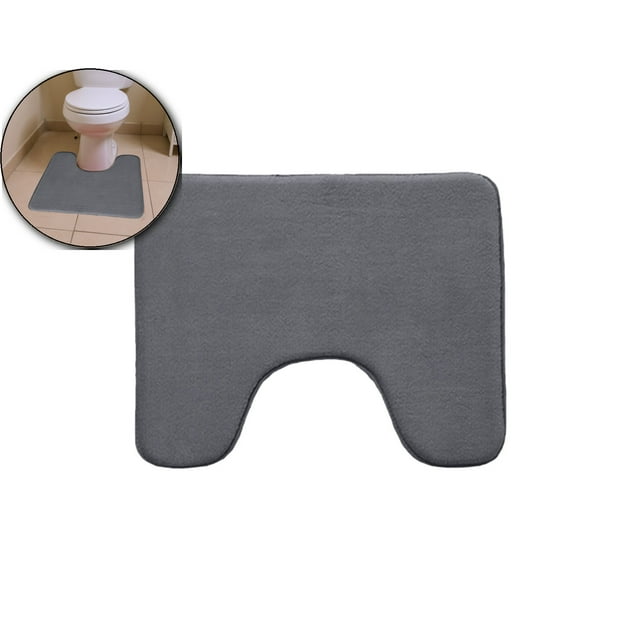 Dvruxg Soft Foam Bath Mat, U Shape Toilet Rug, Machine Washable Velvet Fleece Carpet for Bathroom Safety & Comfort Enhancement