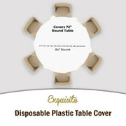Exquisite 12 Premium White Plastic 84 Round Disposable Waterproof Party Tablecloths