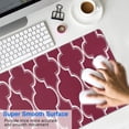 thumbnail image 4 of Long Mouse Pads for Desk,Burgundy Geometric Quatrefoil Pattern Desk Mats on Top Of Desks, Desk Mouse Pad Extra Large with 3mm Non-Slip Base and Stitched Edge for Gaming,Office,Work,Home 31.5"x11.8", 4 of 6