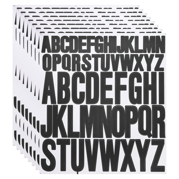 8 Sheet Vinyl Letter Sticker, 1 Inch, 2 Inch 416Pcs Stick Letters, Black