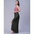 thumbnail image 5 of Moomaya Solid Side Slit Skirt For Women, Front Slit Ankle Length Asymmetrical Summer Skirt, 5 of 8