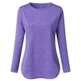 thumbnail image 2 of Gerichy Long Sleeve Tops for Women Hide Belly Long Shirt Flowy Round Neck Solid Long Sleeve Shirts Plus Size Tops for Women Dressy Comfy Tunic Tops to Wear with Leggings, 2 of 3