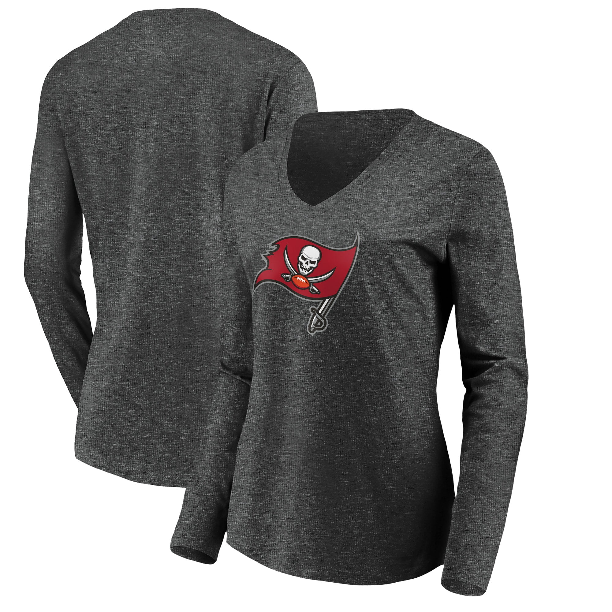 Tampa Bay Buccaneers NFL Pro Line by Fanatics Branded Women's Primary Logo Long Sleeve V-Neck T 