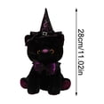 thumbnail image 3 of Halloween Purple Cat Stuffed Animal, 11.02 in Witch Kitty Plush, Halloween Indoor Decoration for Table Fireplace, Trick Or Treat Halloween Party Gift (Purple), 3 of 5