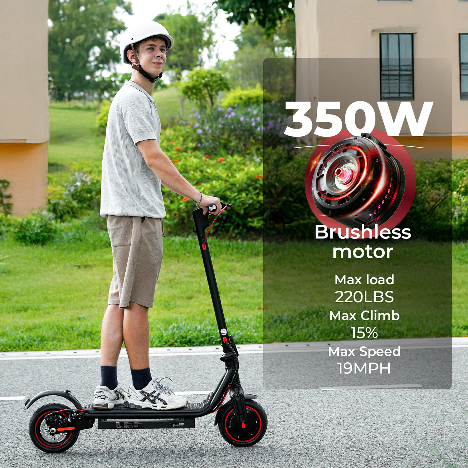 LiteFive LF7 500W Electric Scooter for Adult, Up to 22 Mph & 23 Miles Range Commuting E Scooter with Turn Signal, Dual Spring Damping, APP Control