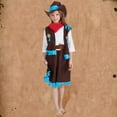 thumbnail image 6 of Kids Western Rodeo Cowboy or Cowgirl Classic Set - Shirt, Vest, Skirt, Brown Hat, Belt, Bandanna 6PC Outfits (Choose Color and Size)(M, Z09-Coffee), 6 of 6