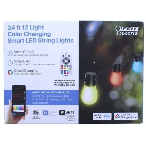 Feit Electric Smart LED String Lights Color- Multicolored