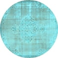 thumbnail image 1 of Ahgly Company Indoor Round Persian Light Blue Traditional Area Rugs, 5' Round, 1 of 4