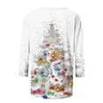 thumbnail image 5 of Ugly Christmas Shirts for Women Funny Shinny Xmas Tree Printed Tees Casual 3/4 Sleeve Merry Christmas Tunic Tops, 5 of 5