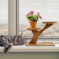 thumbnail image 3 of SHISUYAN 1pc Wood Flowerpot Rack Desktop Planter Display Stand Indoor Plant Pot Shelf, 3 of 9