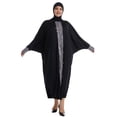 thumbnail image 5 of Women's Plus Size Abaya Maxi Dress Long Sleeve Batwing Sleeve Sequin Tassel Trim Loose Fit Caftan Robe Islamic Prayer Dress Elegant Evening Party Wedding Guest, 5 of 8