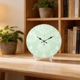 thumbnail image 3 of Hoease 10 Inch Silent Wall Clock, Mint Green Damask Vintage Decorative Wall Clock, Battery Operated Non-Ticking Round Clock for Living Room Bedroom Office Home Decor, 3 of 10