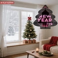 thumbnail image 2 of Metal Hanging Christmas Tree Wind Spinner - Style Design with ' NEW YEAR ' in Pink Perfect for Festive Yard & Garden Decor, 2 of 7