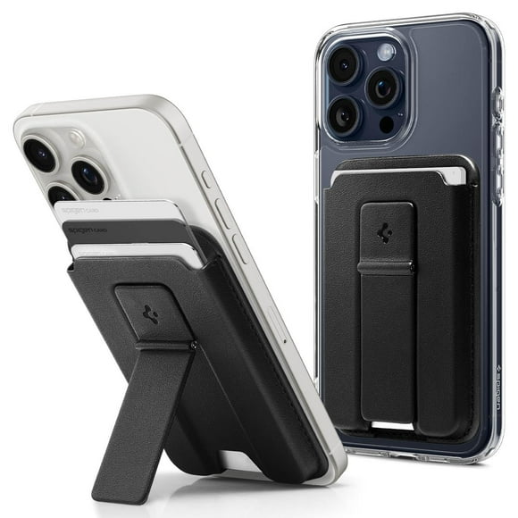MagSafe Wallet Spigen tiene capacidad para 3 tarjetas para iPhone 17/12, color negro