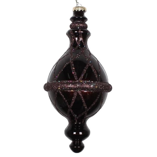 Vickerman MT198875D 10 in. Chocolate Candy Glitter Net Drop Ornament