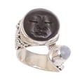 thumbnail image 5 of NOVICA Rainbow moonstone cocktail ring, 'Night Face', 5 of 10