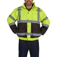 thumbnail image 4 of Utility Pro Men's Class 3 High Visibility 3-in-1 Bomber Jacket with Teflon Fabric Protector, Lime/Black, Medium, Model# UHV563, 4 of 11