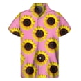 thumbnail image 3 of Camisa hawaiana con estampado 3D de girasoles para hombre, ropa para hombre, camisas hawaianas florales, blusas de manga corta de verano, blusa con botones y solapa de calle, 3 of 5
