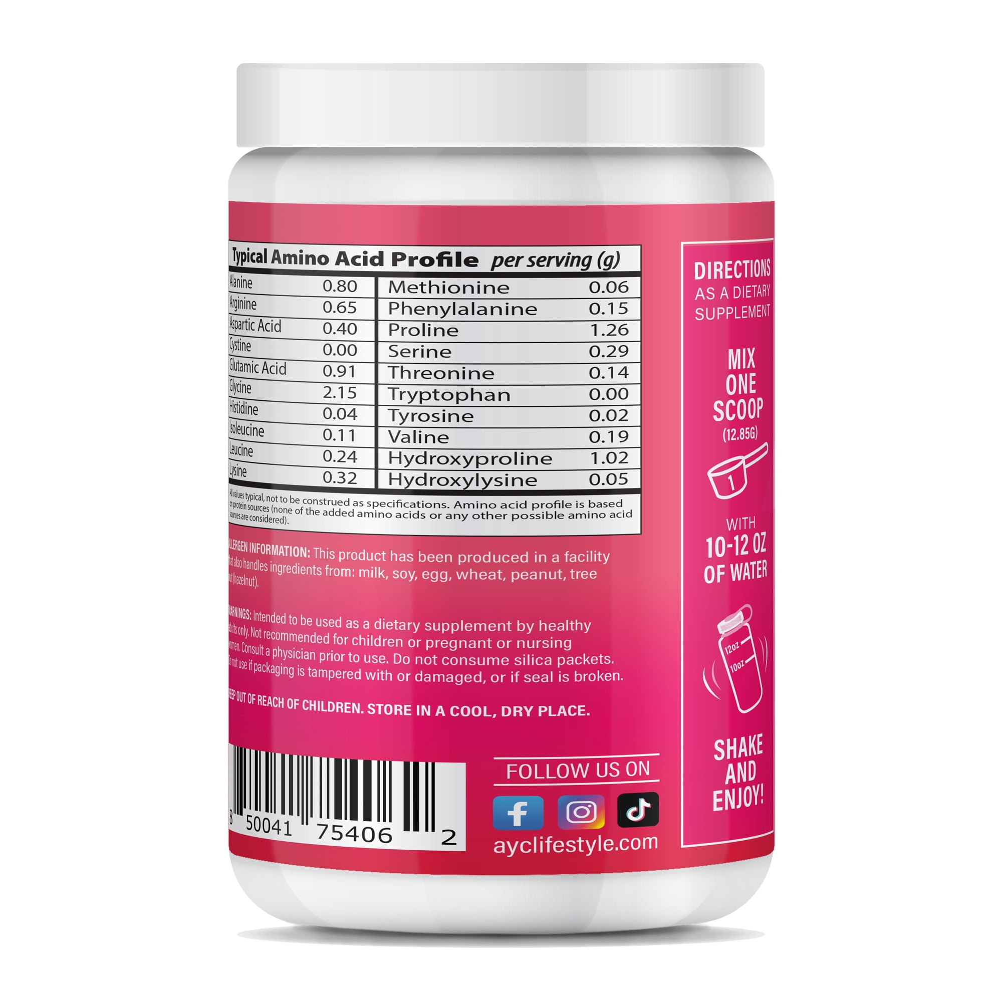 ABOUT YOUR COLLAGEN Peptide Energy Collagen Powder Hair, Nail, Skin, Type I & III,Caffeine for Energy, Vitamin C, Biotin, Hyaluronic Acid, Zero Sugar – 8.92 oz (Strawberry Margarita)