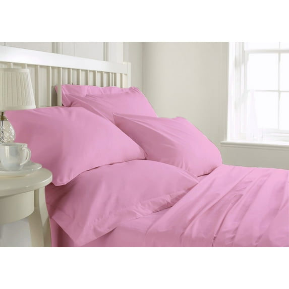 Linen Shoppe Italian Finish 400 TC Egyptian Cotton bed Sheet Set comes with 15 Inches Deep Pocket, Enhance your sleeping experience now (Short Queen,Pink)