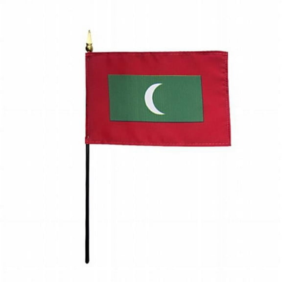 Annin Flagmakers 210089 4 x 6 in. Eb Maldives Mounted - 12 Pack