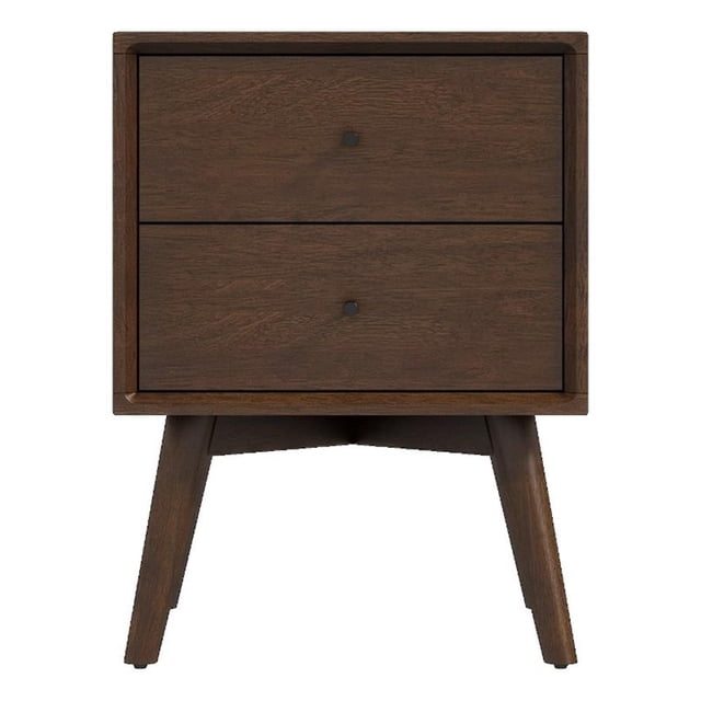 Pemberly Row Table de Chevet en Bois Massif Noyer avec 1 Tiroir