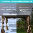 thumbnail image 6 of Domi Outdoor Living 10' x 12'Aluminum Louvered Pergola w/Adjustable Roof Louvers, Full Aluminum Frame & Built-In Gutter System for Deck, Garden, or Backyard, Brown, 6 of 7