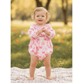 thumbnail image 4 of BemeyourBBs Baby Girl My First Birthday Outfit Clothes 1st Birthday Romper with Bow Long Sleeve Cupcake Print Bodysuit, 4 of 9