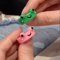 thumbnail image 4 of Anillos de resina acrílica de arcilla polimérica para mujer y niña, sortija de rana para pareja, regalo de joyería de animales, moda de verano, 2 unidades, 4 of 4