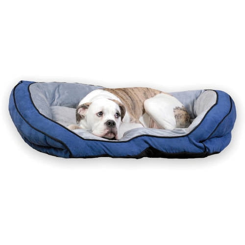 K&H Pet Products Bolster Couch Dog Bed, Large, Blue/Gray