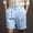Light Blue021, variant on Dwelliawo Men's Cotton Linen Shorts Pleat-Front Straight Leg with Pockets Shorts Casual Beach Pants Cotton Linen Elastic Waist Classic Gray S