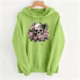 thumbnail image 4 of Juebong fashion Women's Graphic Halloween Hoodie Drawstring Solid Color Long Sleeve Sweatshirt Oversized Kangaroo Pocket Hooded Pullover Casual Fall Retro Floral Skull Square Frame Printed Outwear, 4 of 5